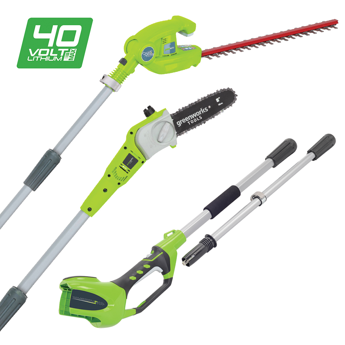 40V Pole Saw/Hedge Trimmer 2-in-1 - Greenworks Australia