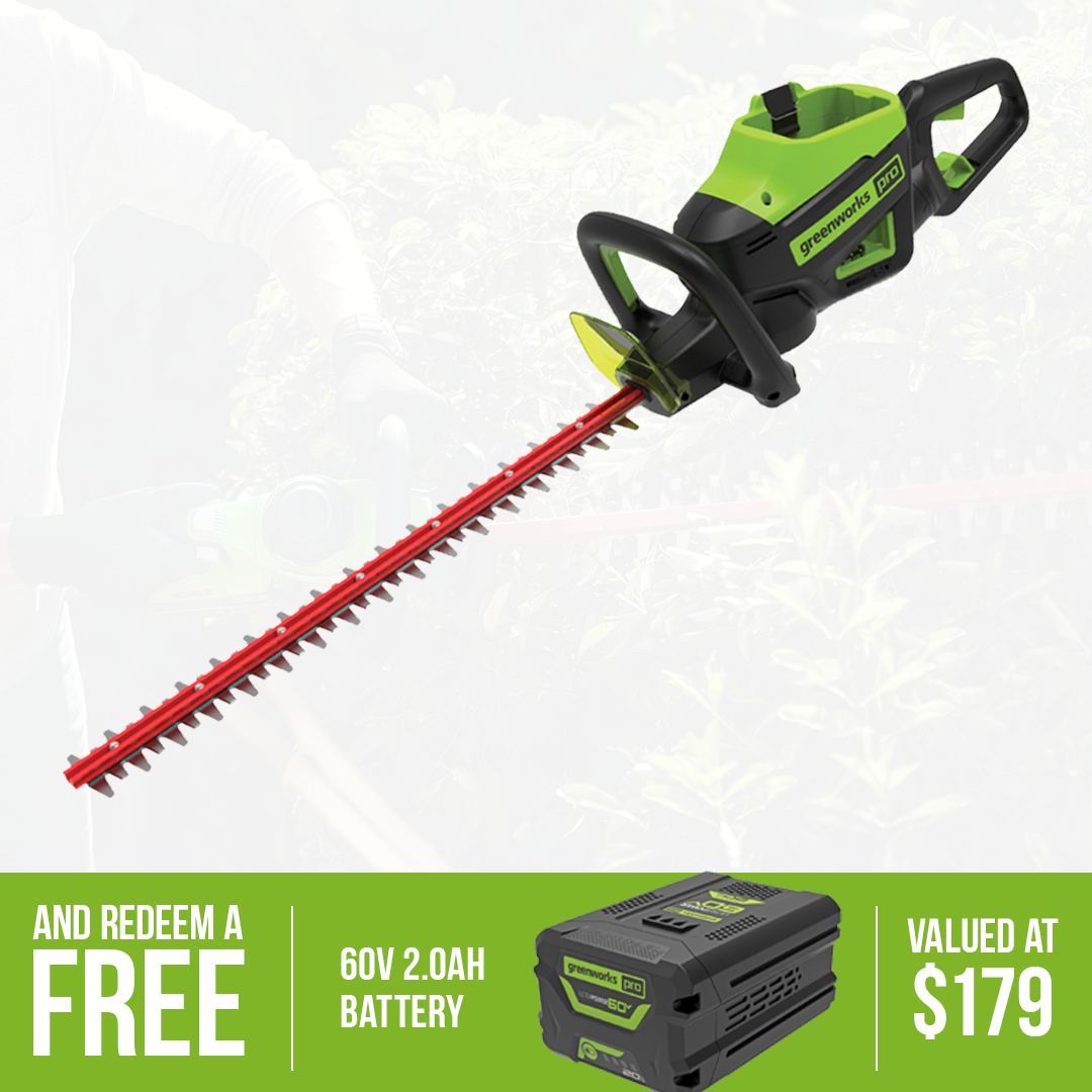 60V Pro Brushless Hedge Trimmer (26") Greenworks Australia