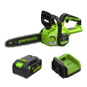 Greenworks 24V POWERALL 12'' Chainsaw Kit with Dual Voltage 24V/60V Charger